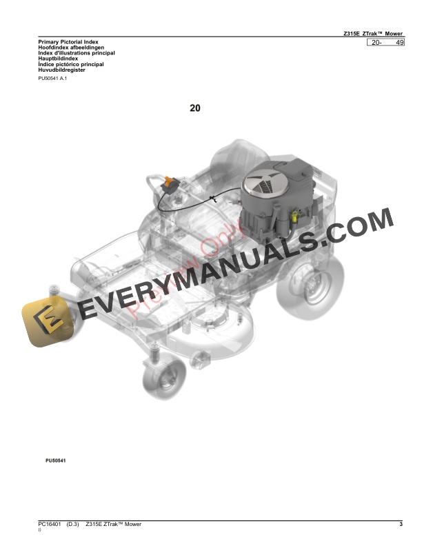 John Deere Z315E ZTrak Mower Parts Catalog PC16401 12OCT23-3