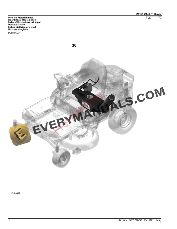 John Deere Z315E ZTrak Mower Parts Catalog PC16401 12OCT23-4