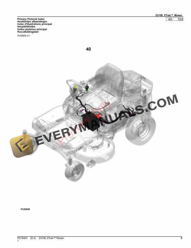 John Deere Z315E ZTrak Mower Parts Catalog PC16401 12OCT23-5