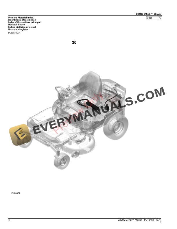 John Deere Z320M ZTrak Mower Parts Catalog PC16402 03AUG23 5 John Deere Z320M ZTrak Mower Parts Catalog PC16402 03AUG23-4