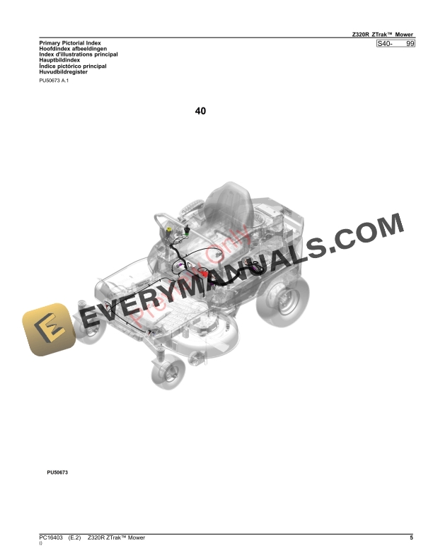 John Deere Z320R ZTrak Mower Parts Catalog PC16403 03OCT23 6 John Deere Z320R ZTrak Mower Parts Catalog PC16403 03OCT23-5