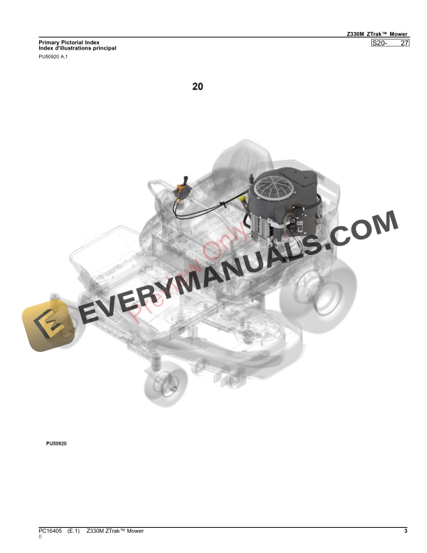 John Deere Z330M ZTrak Mower Parts Catalog PC16405 09NOV23-3