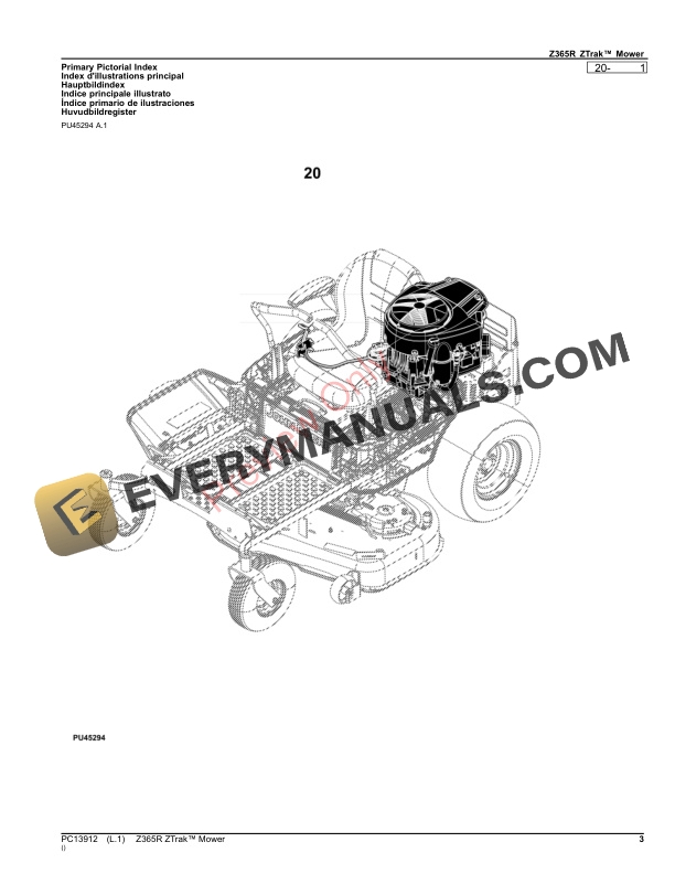 John Deere Z365R ZTrak Mower Parts Catalog PC13912 27JUN23-3