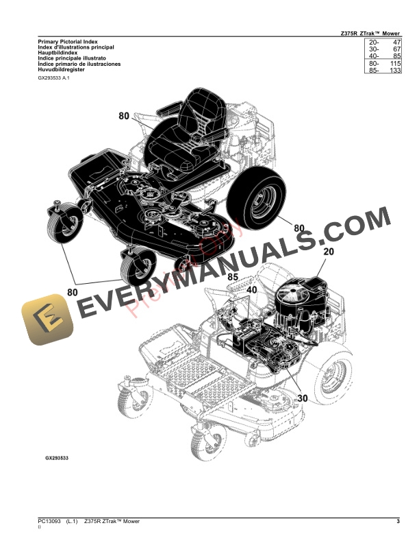 John Deere Z375R ZTrak Mower Parts Catalog PC13093 03OCT23-3