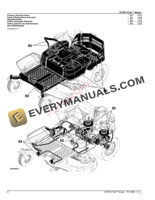 John Deere Z375R ZTrak Mower Parts Catalog PC13093 03OCT23-4