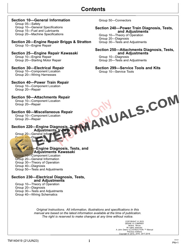 John Deere Z525E Z535M Z540M Z535R and Z540R ZTrak Mowers Technical Manual TM140419 21JUN23 3
