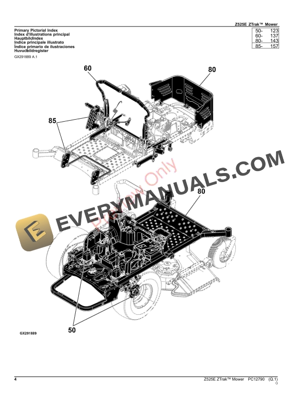 John Deere Z525E ZTrak Mower Parts Catalog PC12790 03OCT23-4
