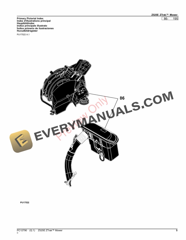 John Deere Z525E ZTrak Mower Parts Catalog PC12790 03OCT23-5