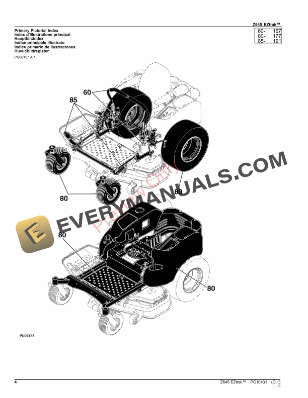John Deere Z645 EZTRAK MOWER Parts Catalog PC10431 24AUG23 4