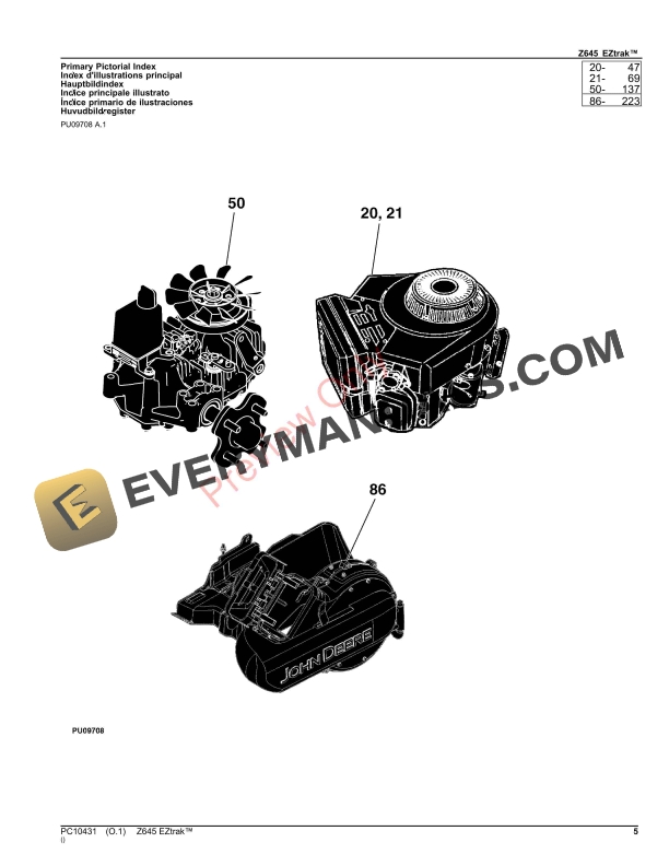 John Deere Z645 EZTRAK MOWER Parts Catalog PC10431 24AUG23 5