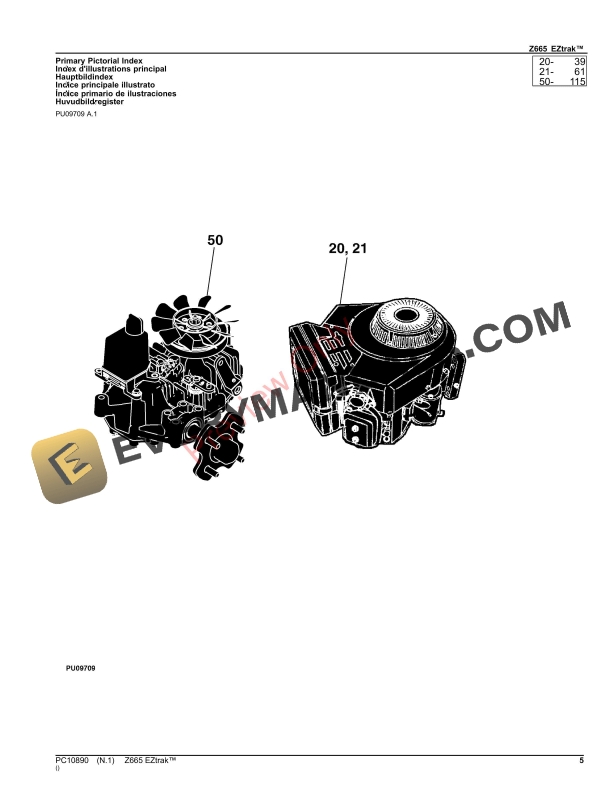 John Deere Z665 EZtrak Mower Parts Catalog PC10890 24AUG23 5