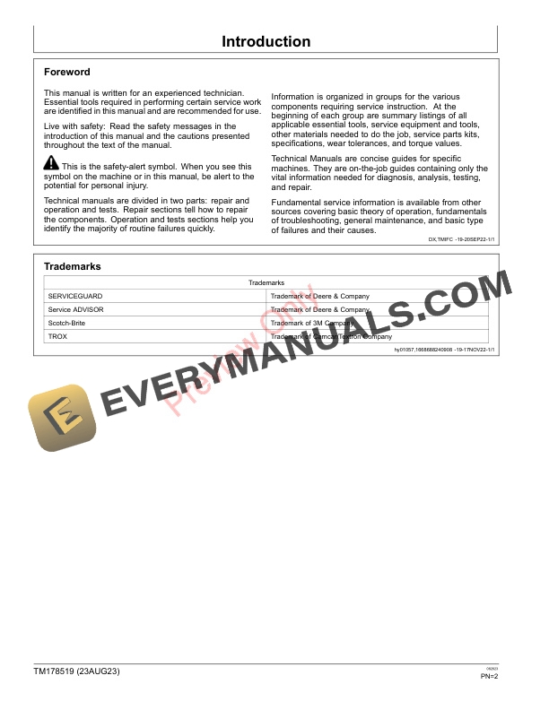 John Deere Z720E Z735E Z730M Z735M Z740R and Z760R Mid Technical Manual TM178519 23AUG23 2