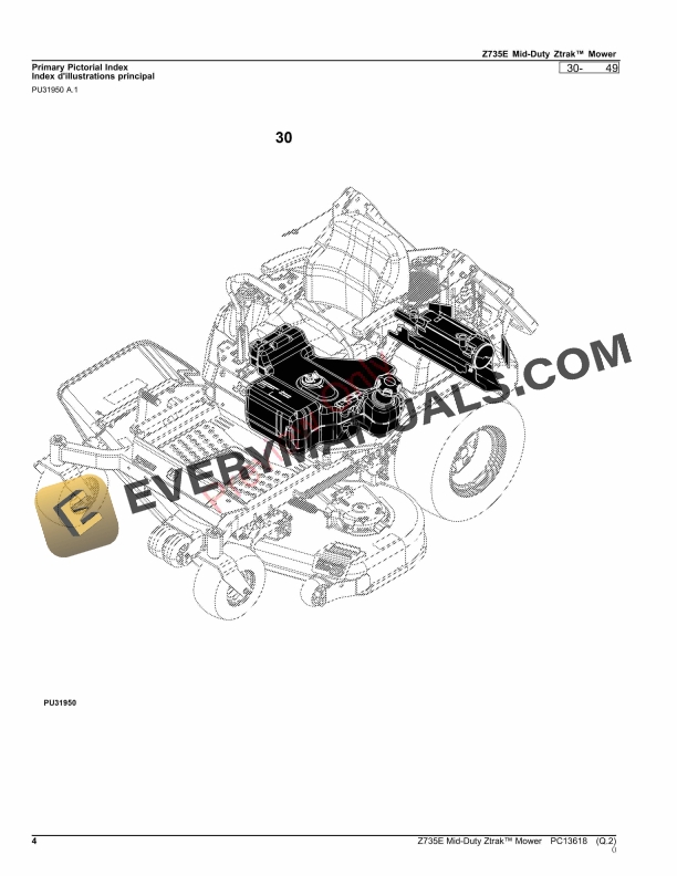 John Deere Z735E Mid-Duty Ztrak Mower Parts Catalog PC13618 23NOV23-4