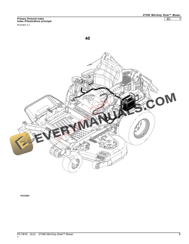 John Deere Z735E Mid-Duty Ztrak Mower Parts Catalog PC13618 23NOV23-5