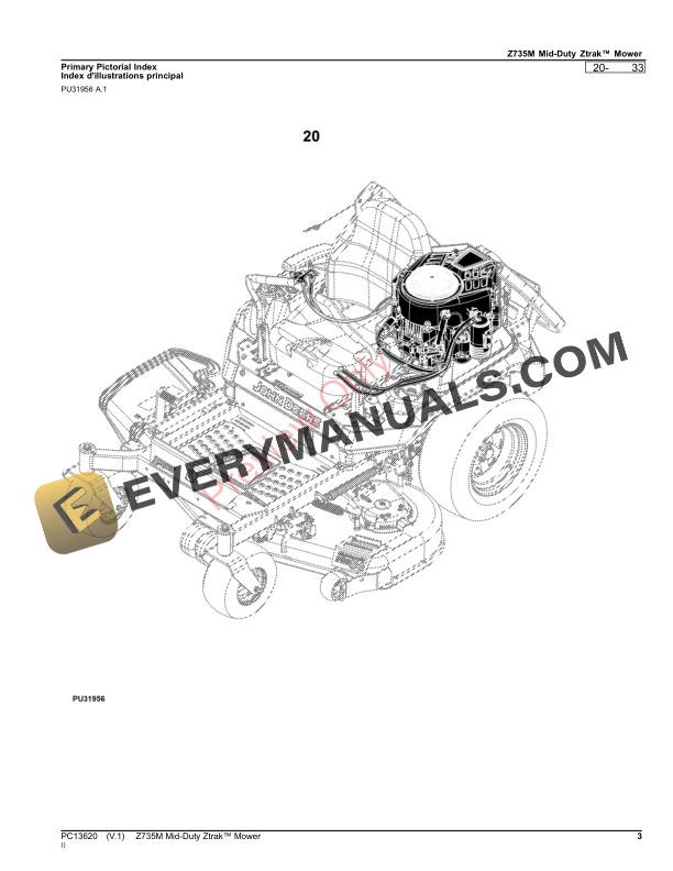 John Deere Z735M Mid-Duty Ztrak Mower Parts Catalog PC13620 23NOV23-3
