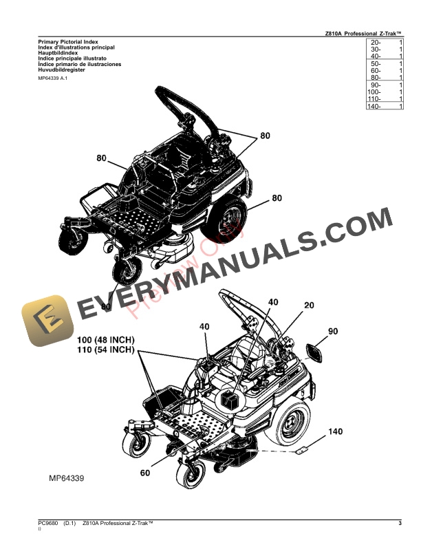 John Deere Z810A Professional Z-Trak Parts Catalog PC9680 09OCT23-3