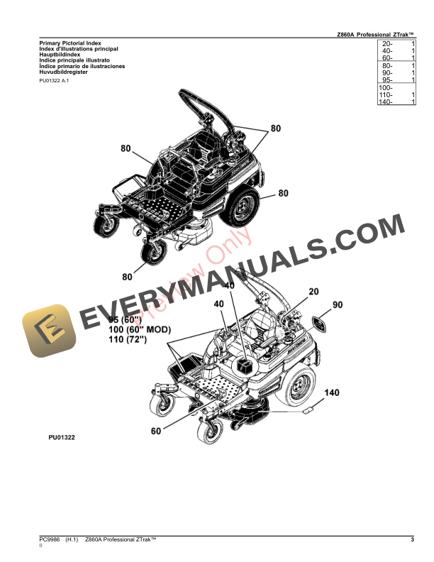John Deere Z860A Professional ZTrak Parts Catalog PC9986 21NOV23-3