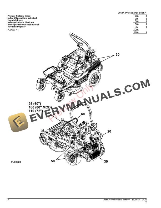 John Deere Z860A Professional ZTrak Parts Catalog PC9986 21NOV23-4
