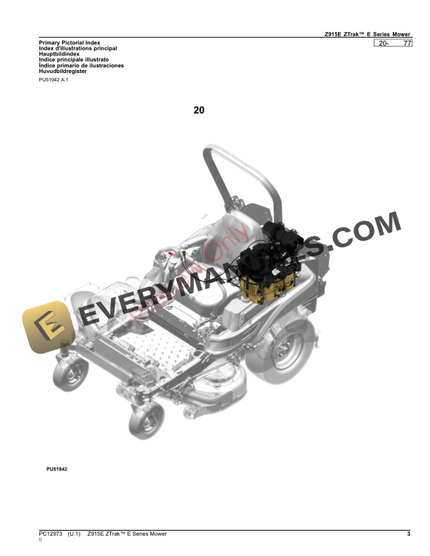John Deere Z915E ZTrak E Series Mower Parts Catalog PC12973 14SEP23-3