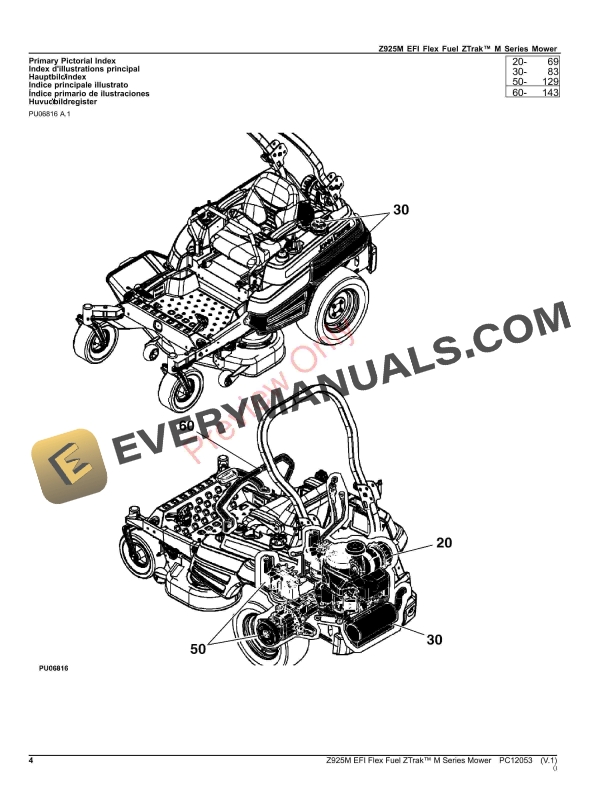 John Deere Z925M EFI Flex Fuel ZTrak M Series Mower Parts Catalog PC12053 03OCT23 5 John Deere Z925M EFI Flex Fuel ZTrak M Series Mower Parts Catalog PC12053 03OCT23-4