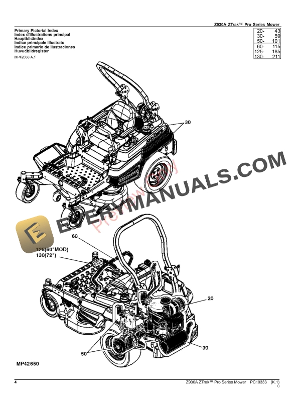 John Deere Z930A ZTrak Pro Series Mower Parts Catalog PC10333 15OCT23 4