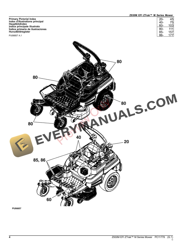 John Deere Z930M EFI ZTrak M Series Mower Parts Catalog PC11778 06OCT23 4