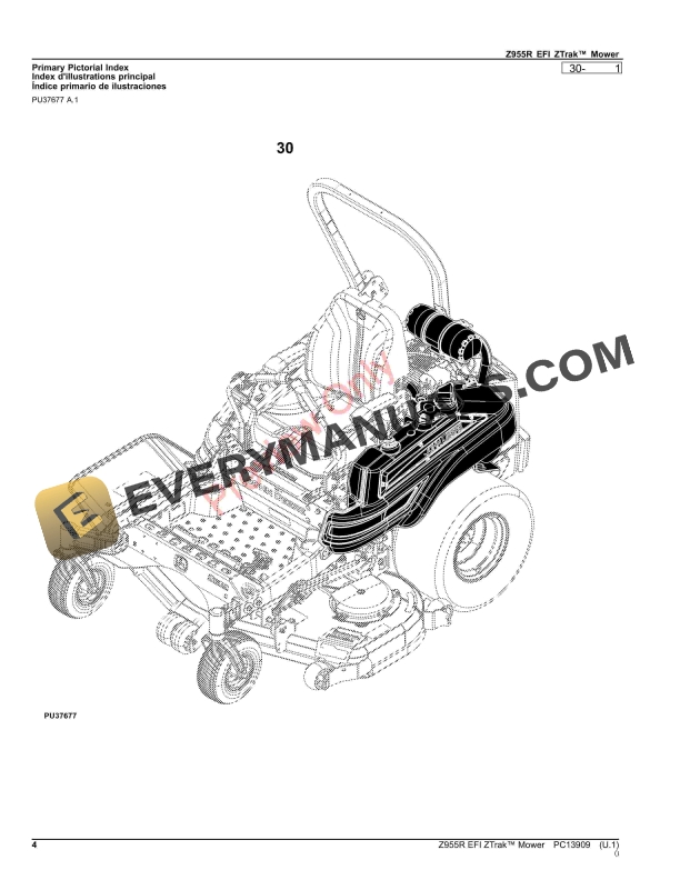 John Deere Z955R EFI ZTrak Mower Parts Catalog PC13909 31OCT23-4