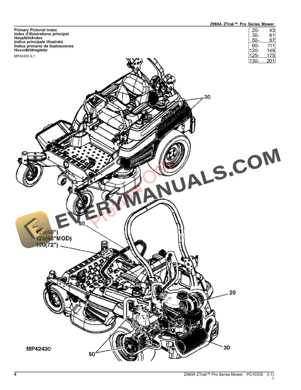 John Deere Z960A ZTrak Pro Series Mower Parts Catalog PC10335 15OCT23 4