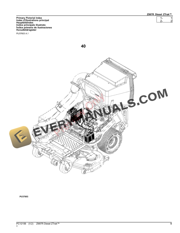 John Deere Z997R Diesel ZTrak Parts Catalog PC12156 12OCT23 6 John Deere Z997R Diesel ZTrak Parts Catalog PC12156 12OCT23-5