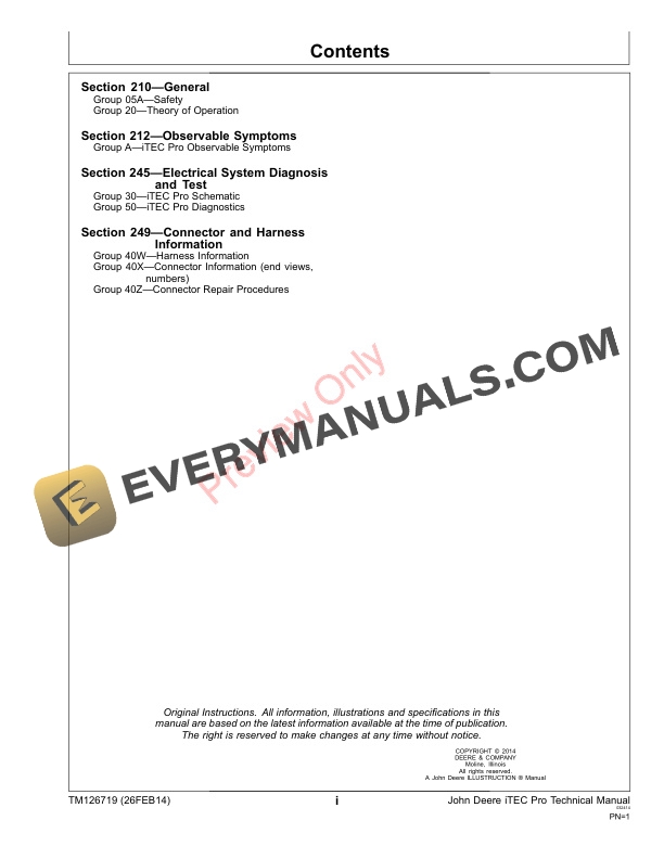 John Deere iTEC Pro Technical Manual TM126719 02AUG17 3