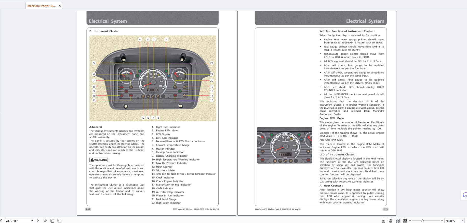 Mahindra Tractor 3640 3650 HST mCRD Service Manual 1 1