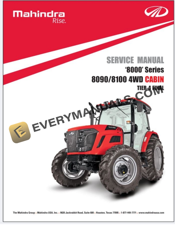 Mahindra Tractor 8090 8100 4WD Cabin Service Manual PDF