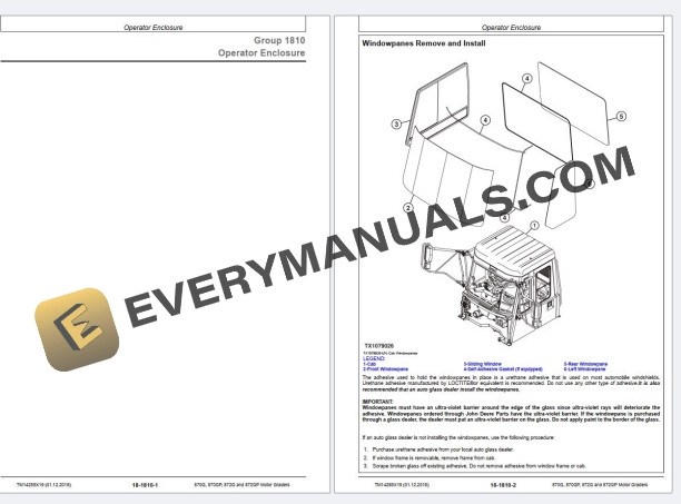 John Deere 870G 870GP 872G 872GP Motor Grader Repair Technical Manual TM14255X19 PDF 5 John Deere 870G 870GP 872G 872GP Motor Grader Repair Technical Manual TM14255X19 PDF - Image 3