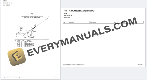 John Deere Eight-Bottom F180 Moldboard Integral Plow Parts Catalog PC716 01DEC60 PDF 6 John Deere Eight-Bottom F180 Moldboard Integral Plow Parts Catalog PC716 01DEC60 PDF - Image 4