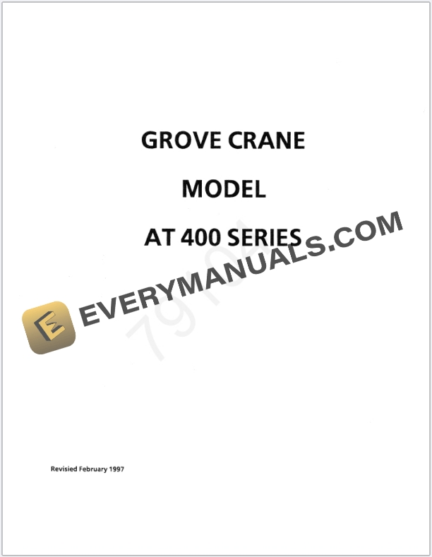 Grove AT422 Crane Schematic, Operator, Parts and Service Manual
