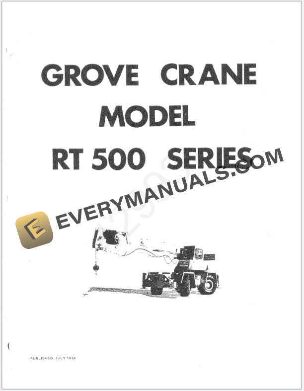 Grove RT515 Crane Schematic, Operator, Parts and Service Manual