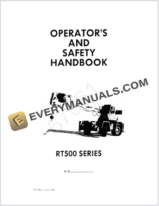 Grove RT527.5 Crane Schematic, Operator, Parts and Service Manual