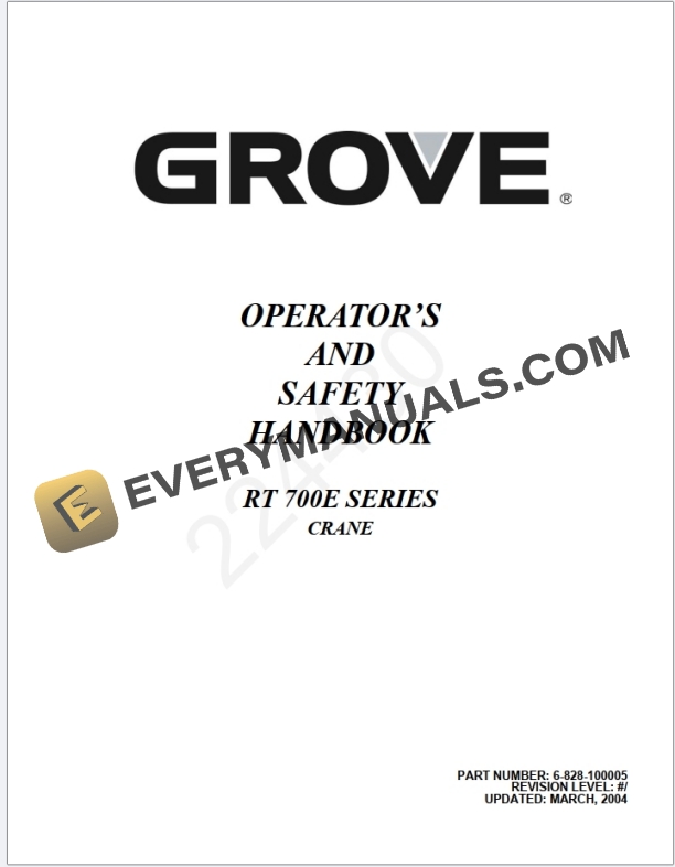 Grove RT745E Crane Schematic, Operators, Parts and Service Manual 4 Grove RT745E Crane Schematic, Operators, Parts and Service Manual - Image 2
