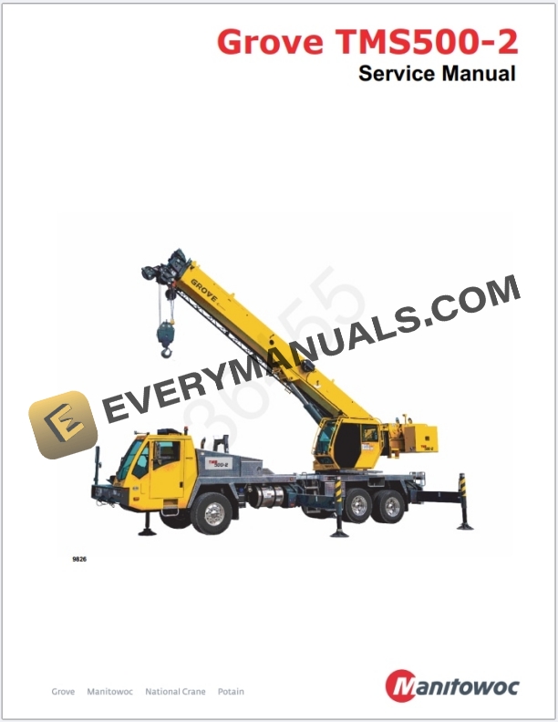 Grove TMS500-2 Crane Schematic, Operators, Parts and Service Manual 5 Grove TMS500-2 Crane Schematic, Operators, Parts and Service Manual - Image 3