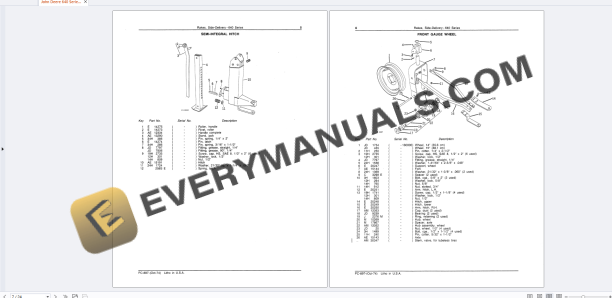 John Deere 640 Series Side-Delivery Rakes Parts Catalog PC897 01OCT74 PDF 6 John Deere 640 Series Side-Delivery Rakes Parts Catalog PC897 01OCT74 PDF - Image 4