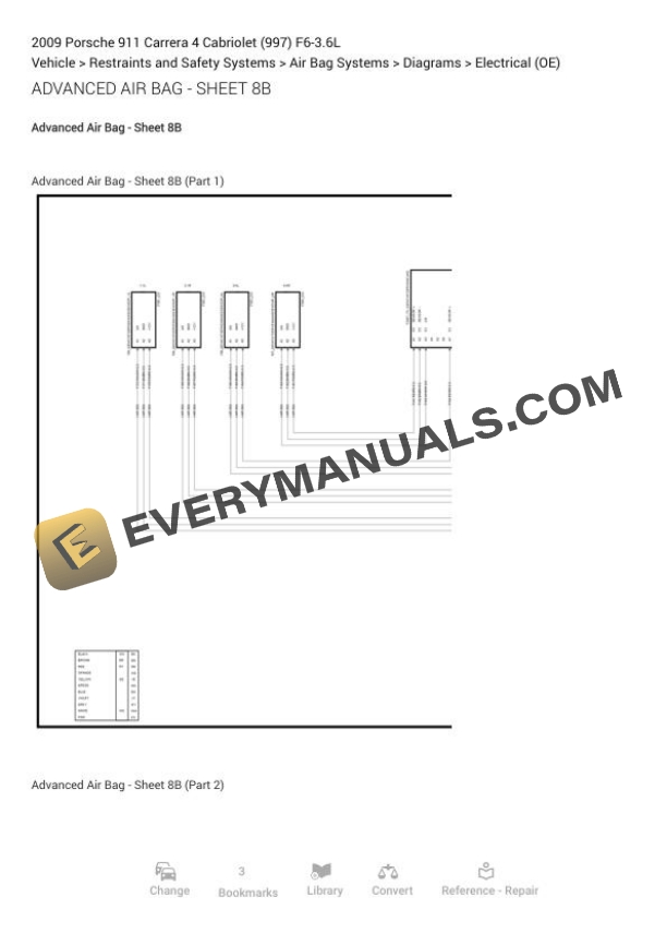 Porsche 911 Carrera 4 Cabriolet 997 2009 Electrical Diagrams F6 3.6L