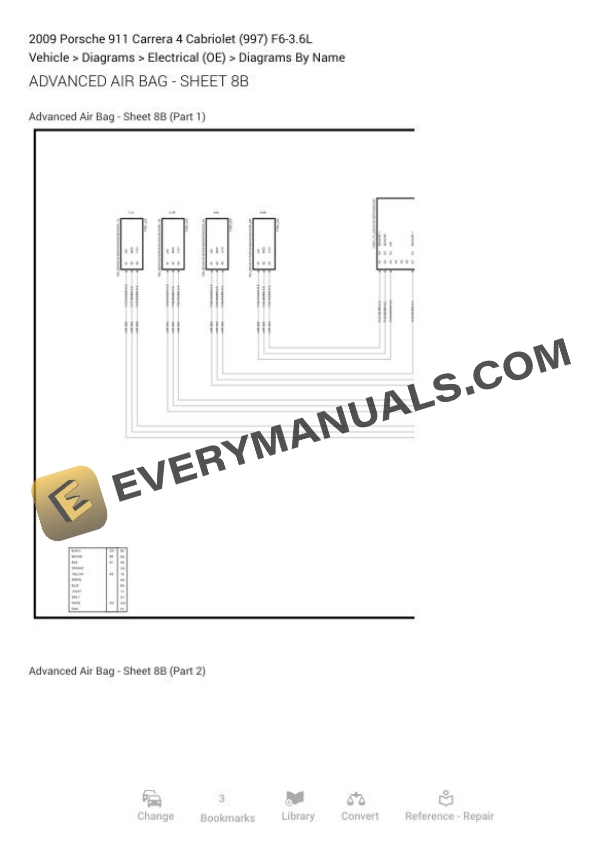 Porsche 911 Carrera 4 Cabriolet (997) 2009 Electrical Diagrams F6-3.6L 4 Porsche 911 Carrera 4 Cabriolet (997) 2009 Electrical Diagrams F6-3.6L - Image 2