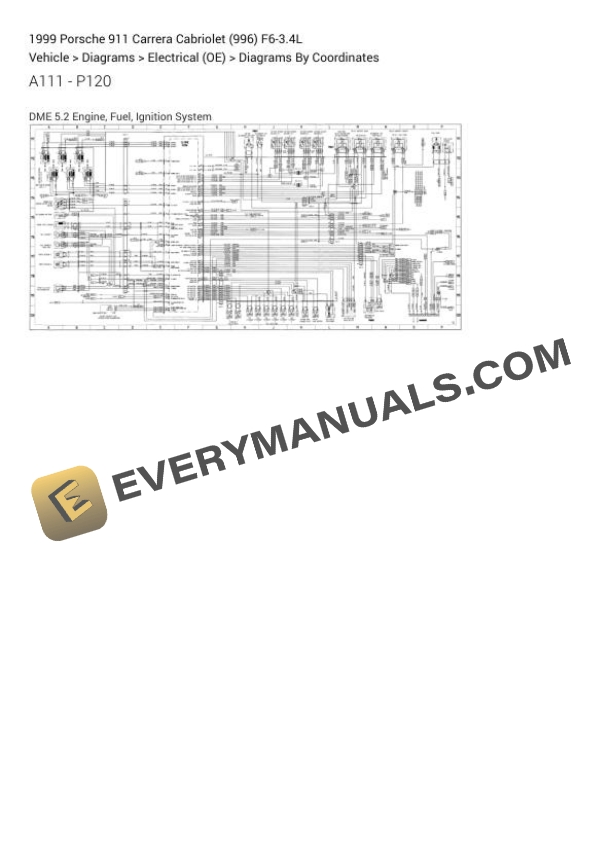 Porsche 911 Carrera Cabriolet (996) 1999 Electrical Diagrams F6-3.4L