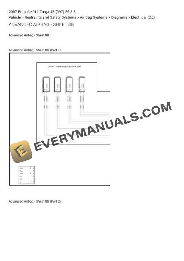 Porsche 911 Targa 4S (997) 2007 Electrical Diagrams F6-3.8L