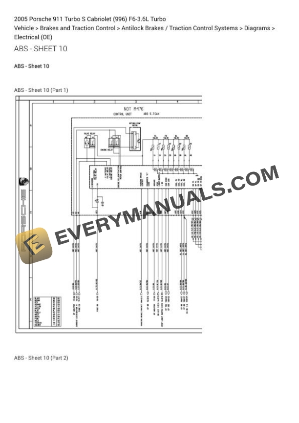 Porsche 911 Turbo S Cabriolet (996) 2005 Electrical Diagrams F6-3.6L Turbo