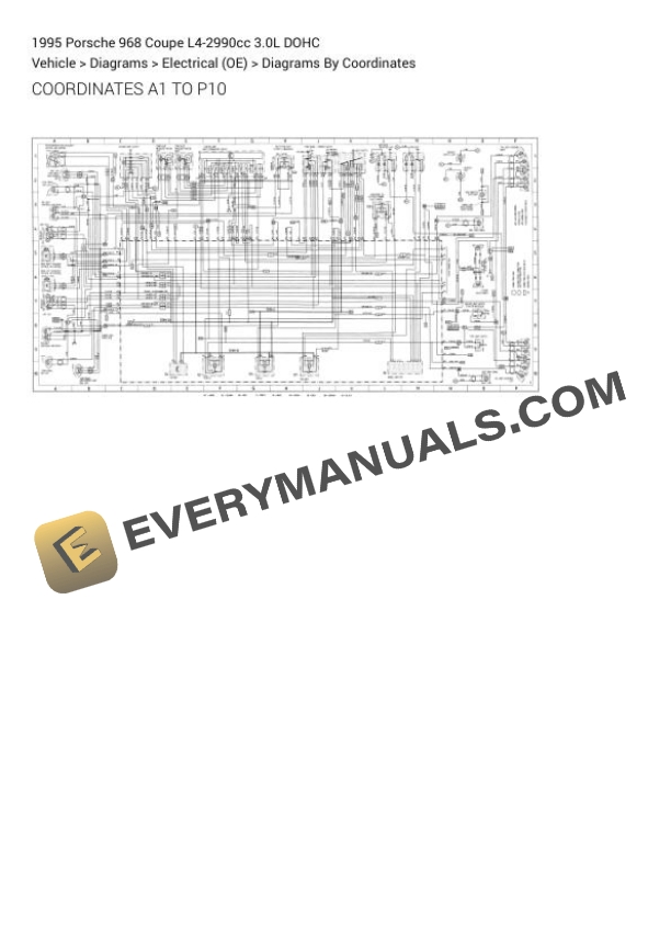 Porsche 968 Coupe 1995 Electrical Diagrams L4-2990cc 3.0L DOHC 4 Porsche 968 Coupe 1995 Electrical Diagrams L4-2990cc 3.0L DOHC - Image 2