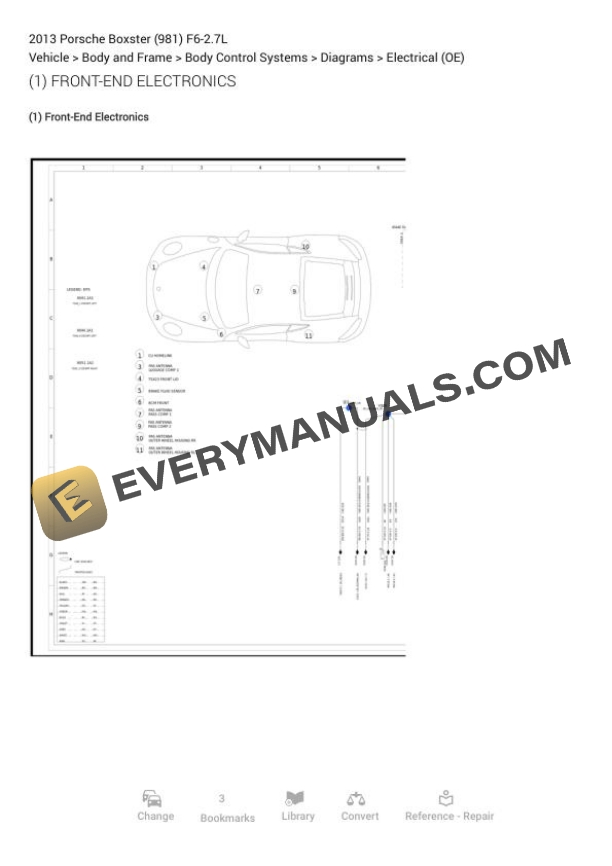 Porsche Boxster (981) 2013 Electrical Diagrams F6-2.7L