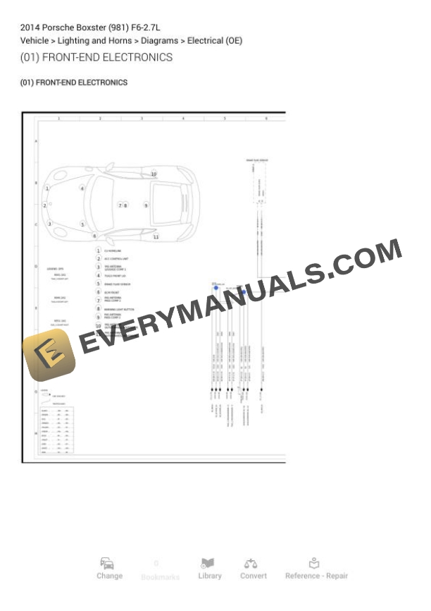 Porsche Boxster (981) 2014 Electrical Diagrams F6-2.7L