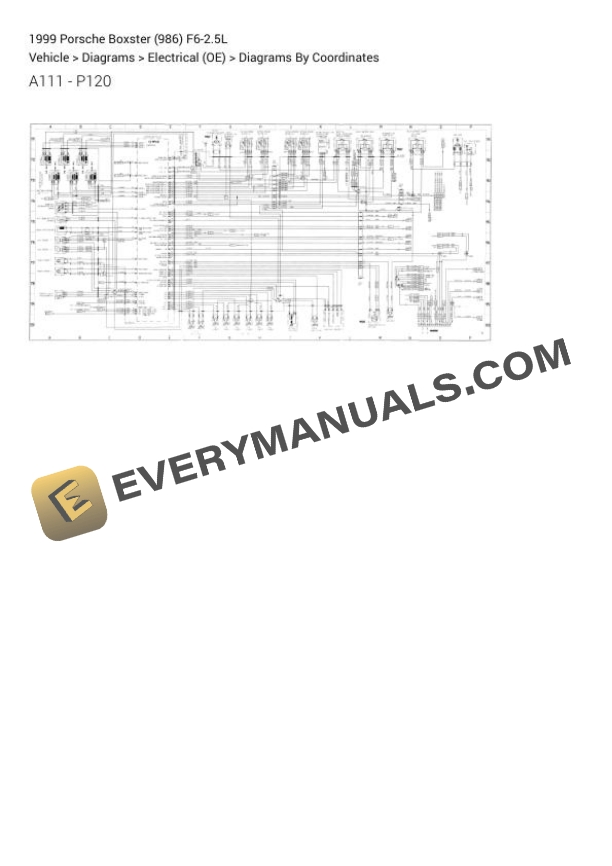 Porsche Boxster 986 1999 Electrical Diagrams F6 2.5L
