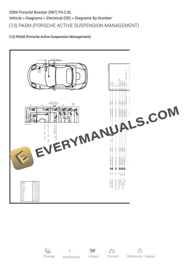 Porsche Boxster 987 2009 Electrical Diagrams F6 2.9L